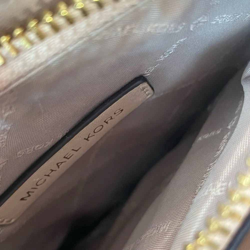 Michael Kors Tan Croc-Embossed Crossbody Bag - Picture 9 of 16